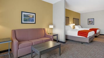 Suite, 2 Queen Beds, Non Smoking, Refrigerator (with Single Sofabed) | Premium bedding, down comforters, desk, laptop workspace