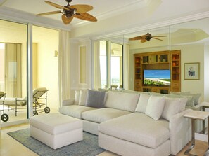 Condo, Multiple Beds (Luxurious beachfront condo in the gra) | Living room