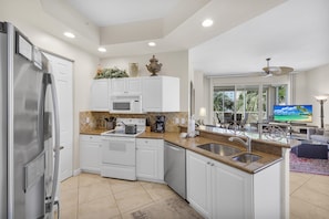 Condo, Multiple Beds (Peaceful condo with pool and steps to) | Private kitchen