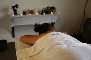 Sauna, hot tub, aromatherapy, hot stone massages, deep-tissue massages