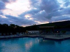 Indoor pool, seasonal outdoor pool, pool loungers