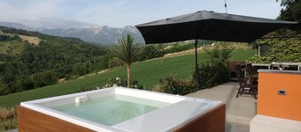 A modern independent apartment with a large private terrace.