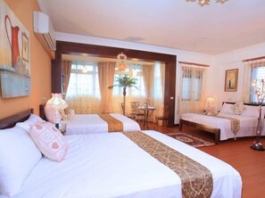 Desk, blackout curtains, rollaway beds, free WiFi