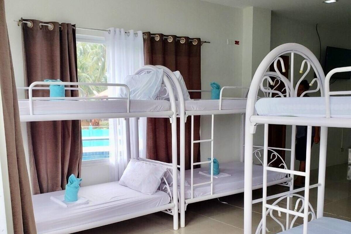 Shared Dormitory, Multiple Beds, 2 Bathrooms, Sea View | Blackout curtains, free WiFi, bed sheets