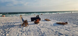 Beach nearby, sun-loungers