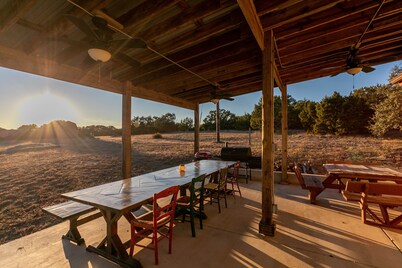 Relax at this private ranch with 3 cabins and brand new swimming pool!