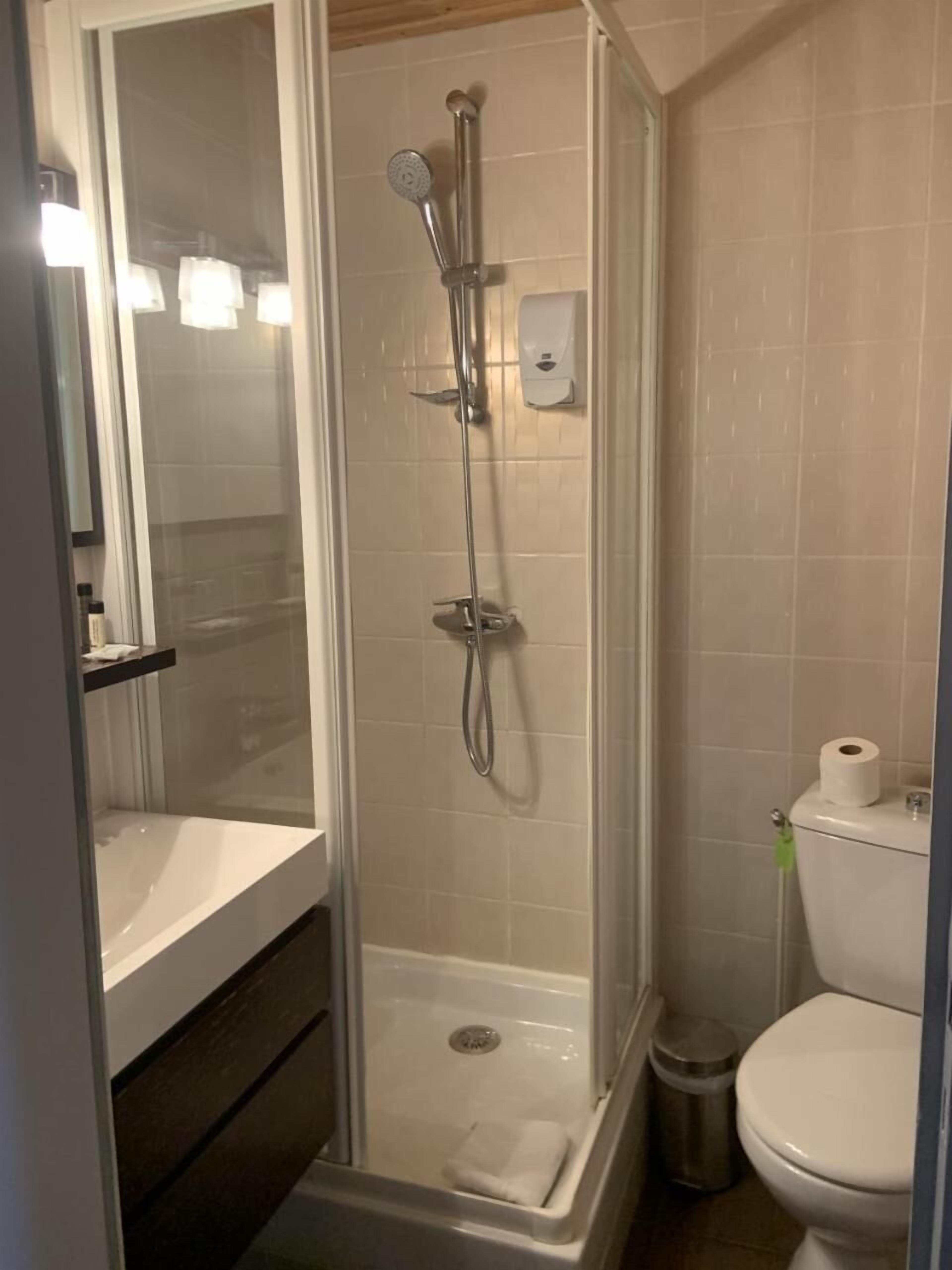 free toiletries, hair dryer, towels