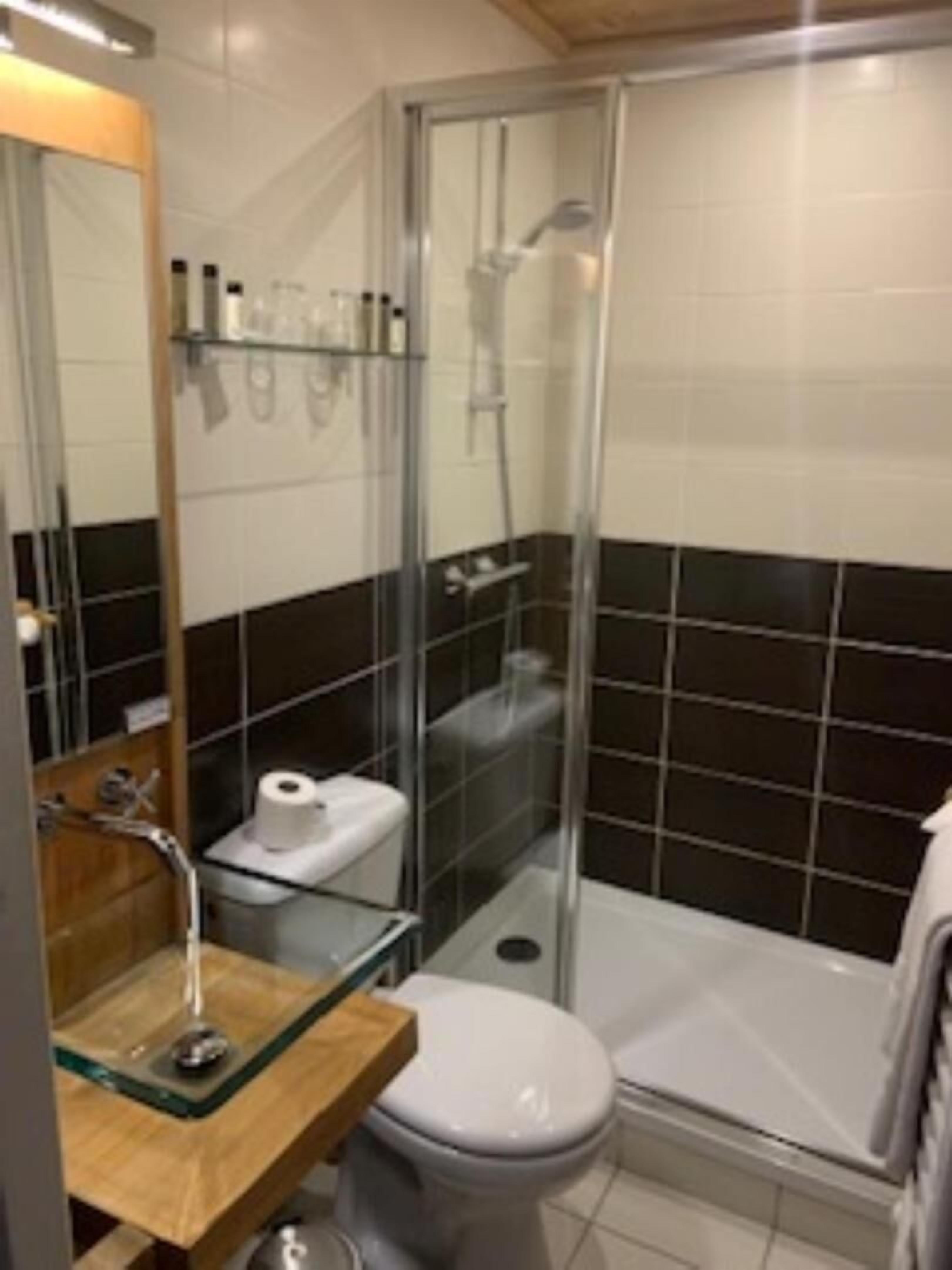 free toiletries, hair dryer, towels