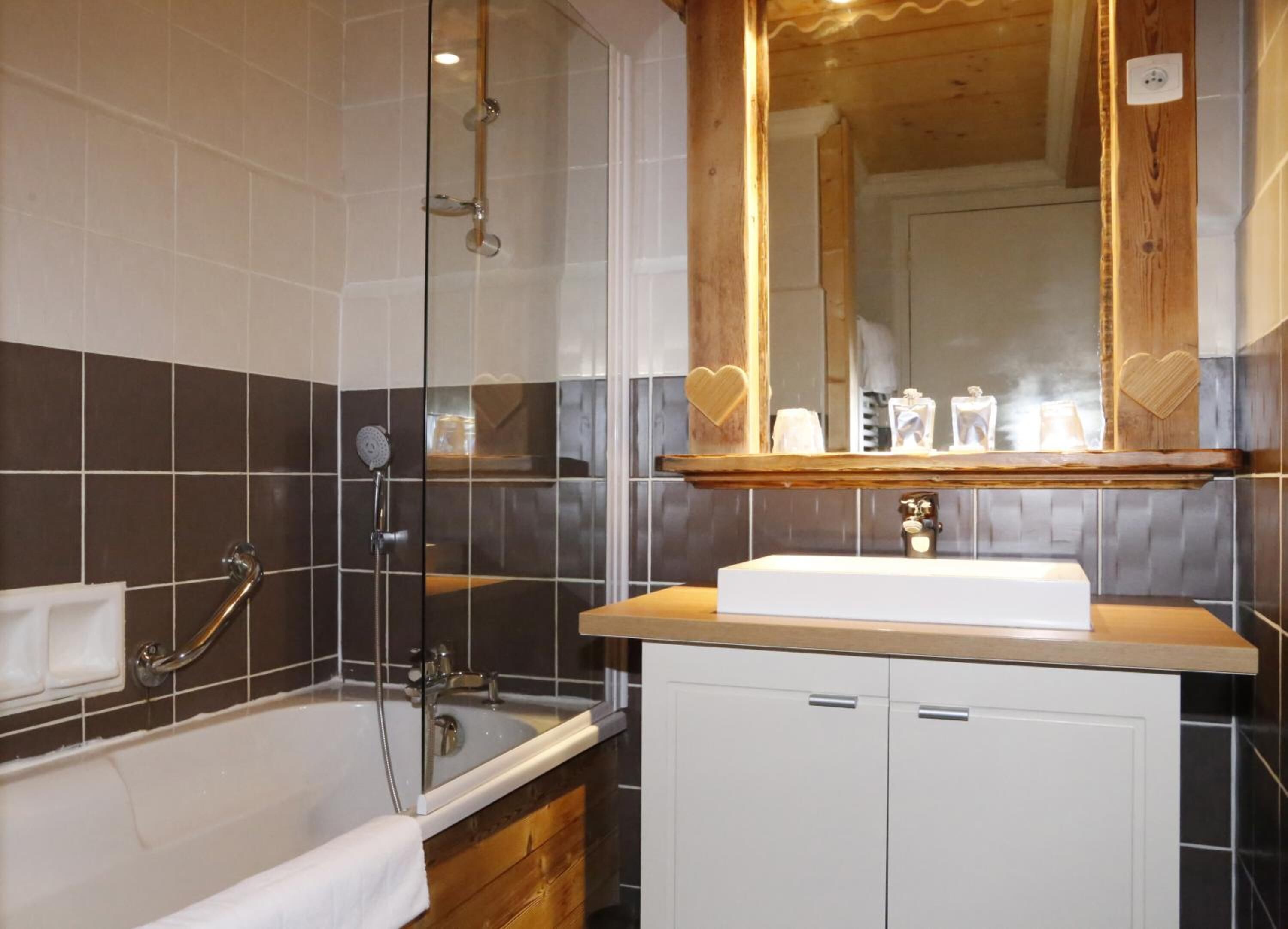 free toiletries, hair dryer, towels