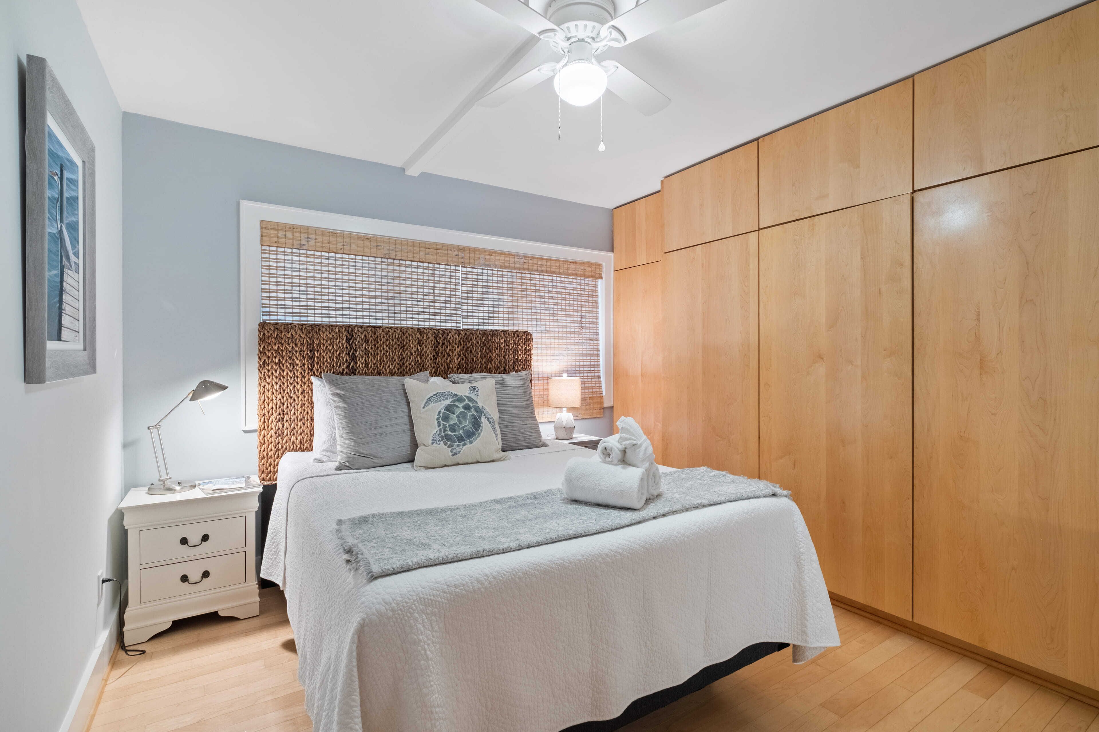 Newly redecorated Guest Bedroom - large closet (guest accessible)