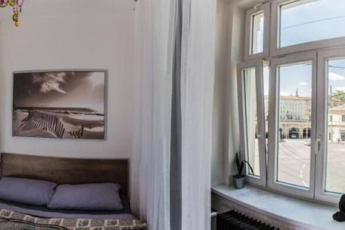 double room, shared bathroom, city view | premium bedding, memory-foam beds, soundproofing, iron/ironing board
