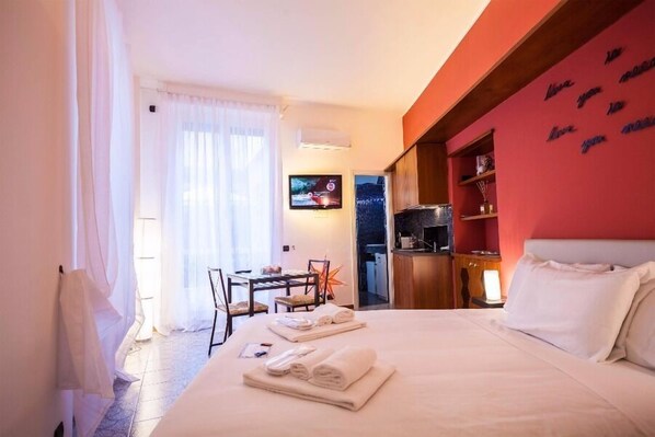 開放式客房, 1 間臥室 (Lupetta II 3 people) | 1 間臥室、布置獨特、書桌、熨斗/熨衣板