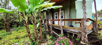 #3 cabin - private space in volcano with TV, Microwave and indoor bathroom