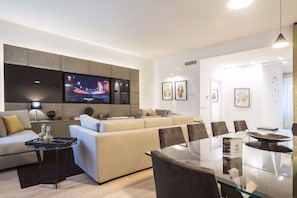 Apartment, 2 Bedrooms | Living room | Flat-screen TV