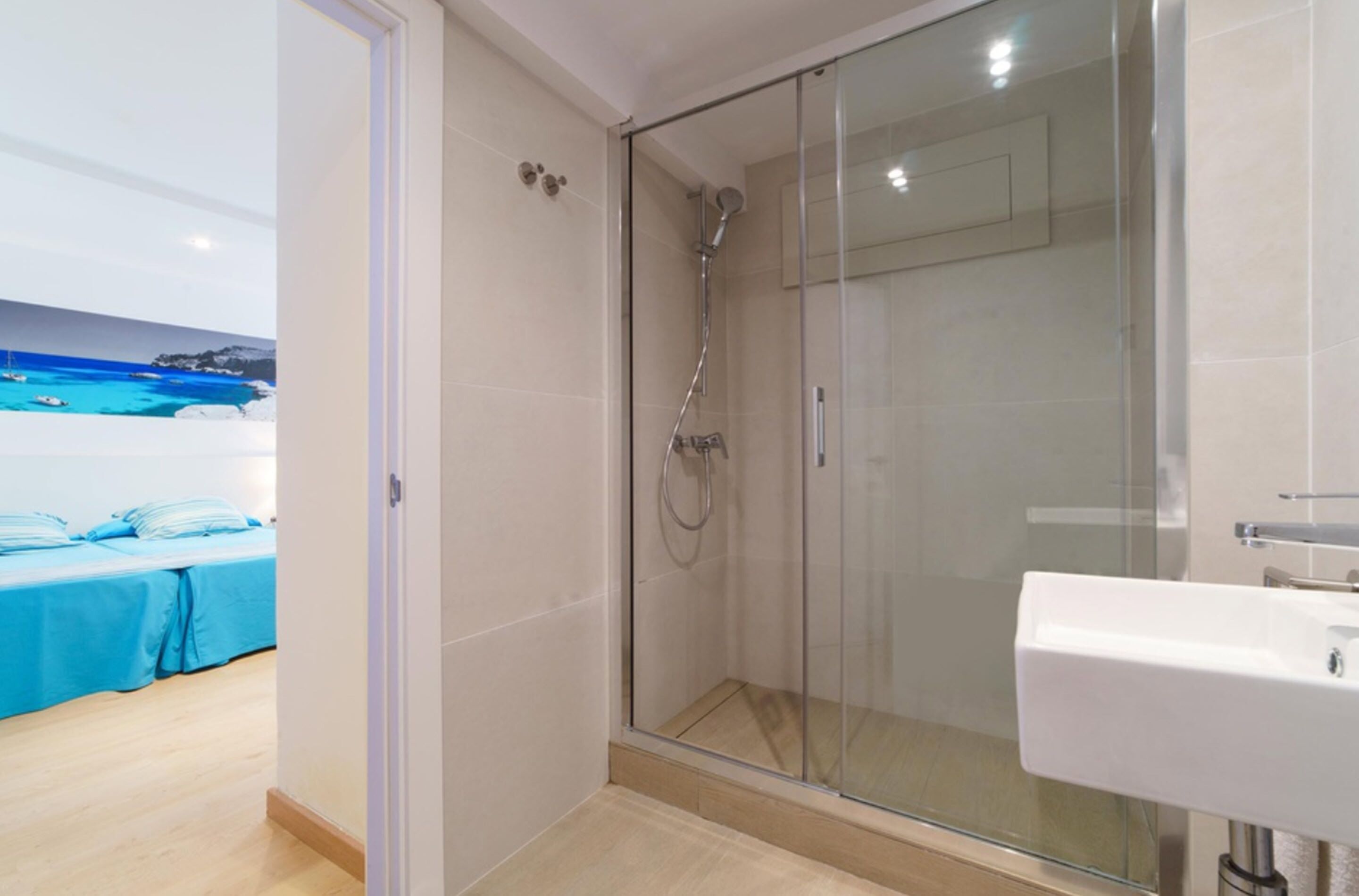 double or twin room | bathroom | shower, hair dryer, towels