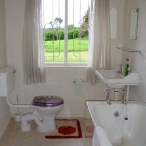 Cottage | Bathroom | Separate bathtub and shower, towels, soap, shampoo - Amboni Lodge (Mweiga)