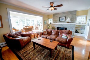 テレビ、暖炉、DVD プレーヤー、ビデオライブラリ