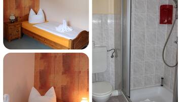 Habitación individual | Escritorio, cunas (de pago), wifi gratis y ropa de cama