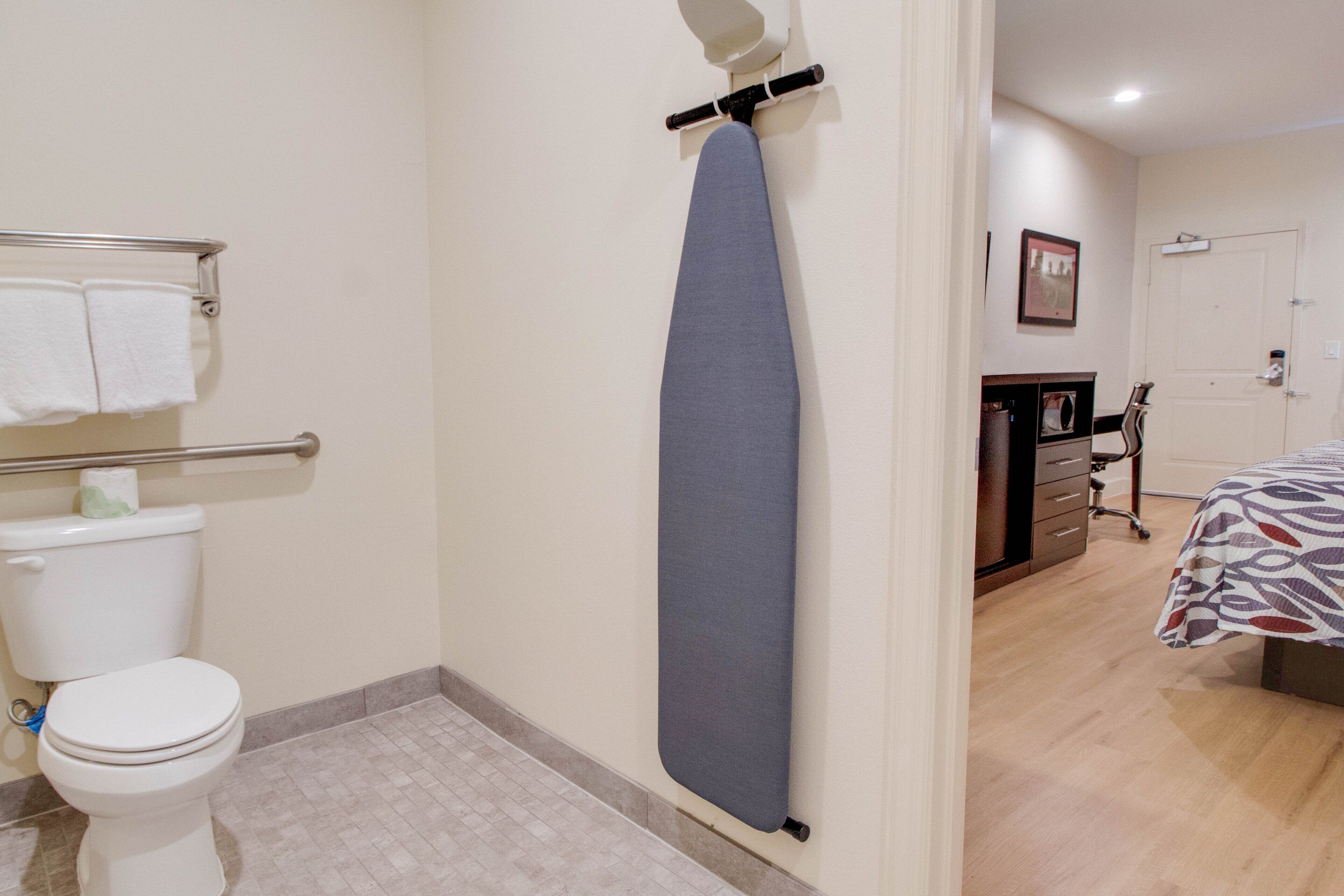 free toiletries, hair dryer, towels