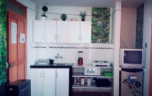 Departamento panorámico, 2 habitaciones, vista a la ciudad | Cocina privada | Refrigerador, microondas, horno y parrilla de estufa 