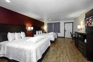 Premium Room, 2 Queen Beds (Upgraded Bedding & Snack, Smoke Free) | Desk, laptop workspace, blackout drapes, iron/ironing board - Red Roof Inn PLUS+ Hammond (Hammond)