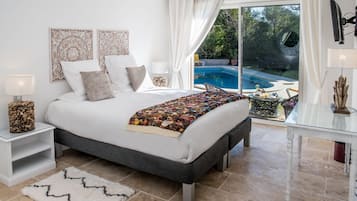 Superior Double Room, Pool View (Terre Blanche) | Premium bedding, minibar, in-room safe, individually decorated