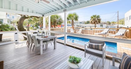 Charming Folly Bungalow | Pool, Porches & Walk to Beach + Center Street
