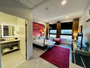 Premium bedding, pillow-top beds, blackout curtains, free WiFi