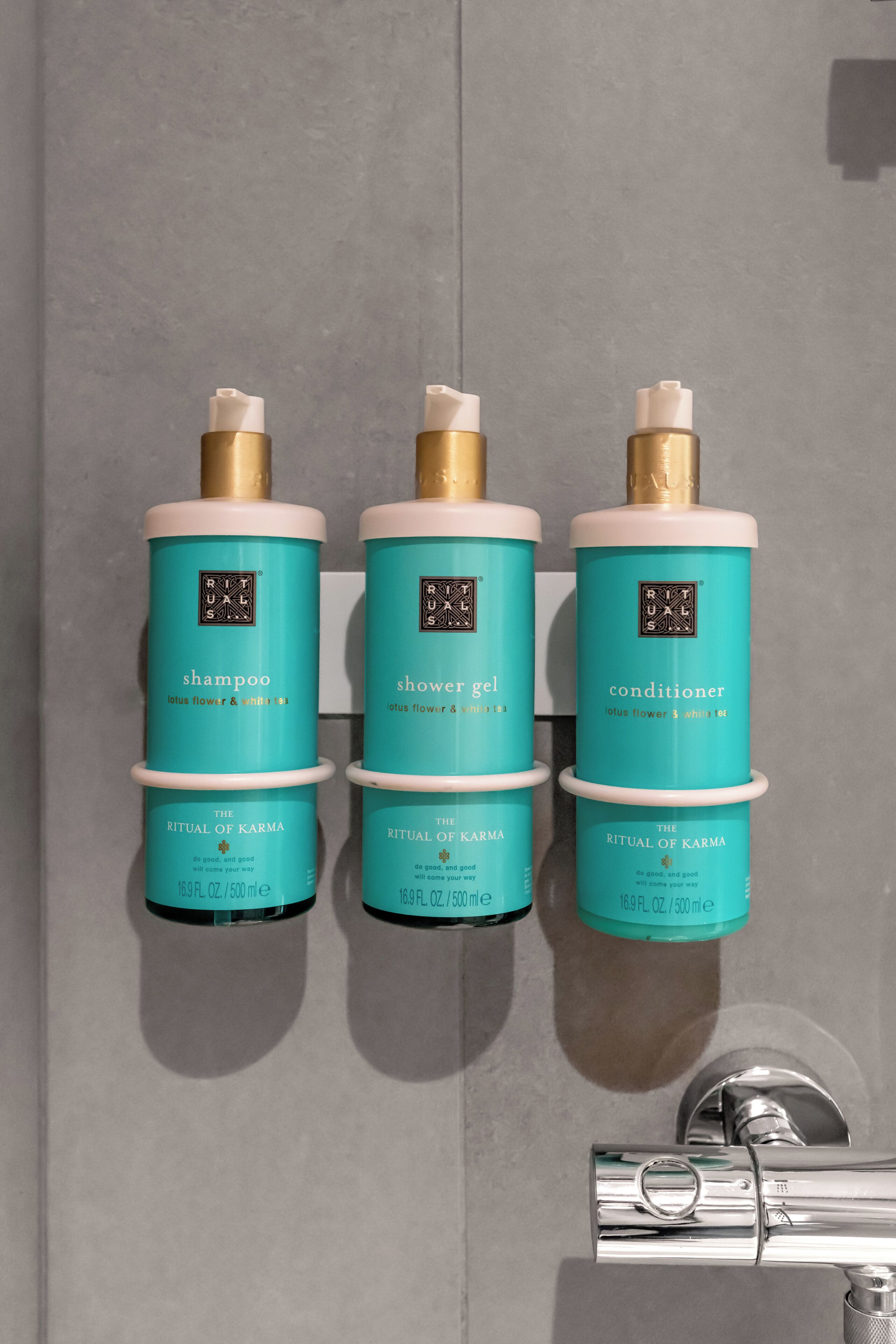 eco-friendly toiletries, hair dryer, slippers, towels