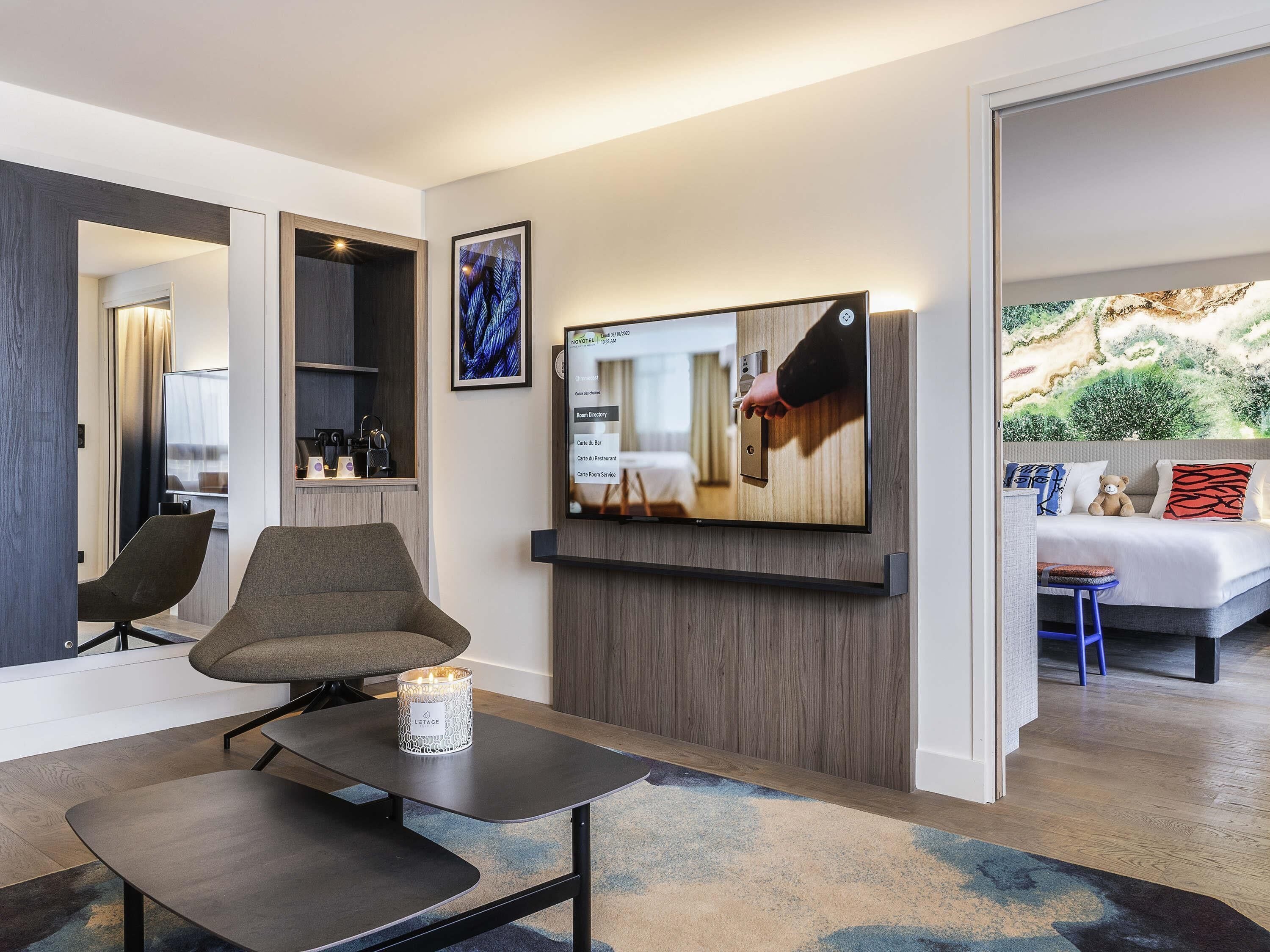 Executive-suite - 1 kingsize-seng med sovesofa - ikke-ryger - havudsigt | Allergivenligt sengetøj, minibar, skrivebord