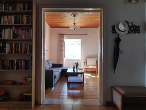 TV, DVD player, books
