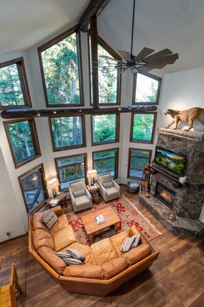 TV, fireplace, DVD player