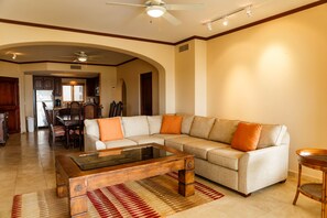 Condo, 2 Bedrooms | Living area | TV, Netflix, streaming services - Las Mananitas E3301 2 BR by Casago (San José del Cabo)