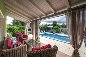 View from property - Spacious holiday house / pool / jacuzzi / playground / 6+2 (Rakalj)