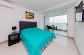 Apartamento luxo, 1 cama de casal e sofá-cama | 1 quarto, roupas de cama premium, edredons de pluma