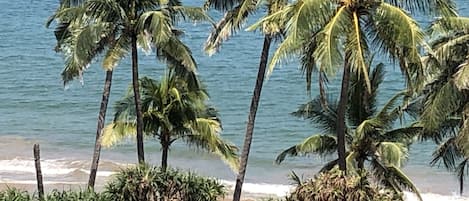 On the beach, beach towels