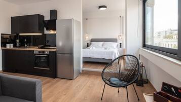 1 bedroom, desk, soundproofing, iron/ironing board