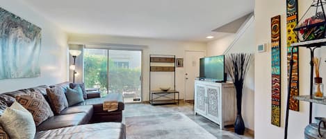 TV, DVD player, books