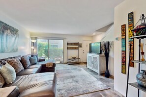 TV, DVD player, books