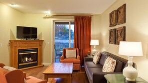 TV, fireplace, video games, DVD player