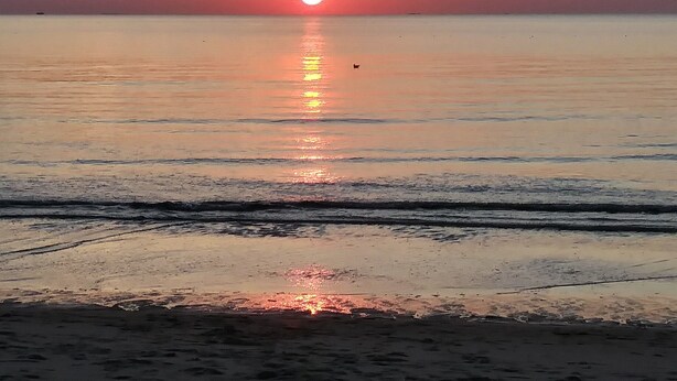 A beach at sunset with calm waters reflecting the sky. - NEW LISTING! - Quaint Cape May Beach House Only Blocks to the Beach (North Cape May)