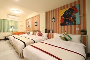 Desk, blackout curtains, free WiFi, bed sheets