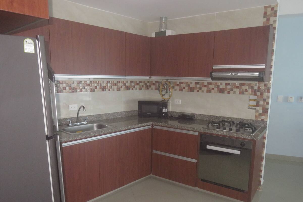 Apartment | Private kitchen | Fridge, microwave, oven, stovetop