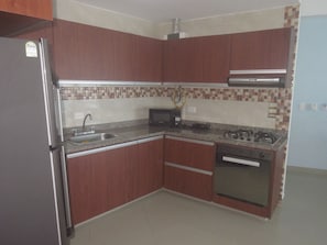 Apartment | Private kitchen | Fridge, microwave, oven, stovetop
