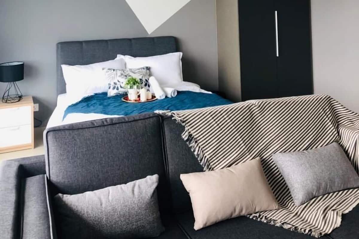 Individually furnished, desk, blackout curtains, iron/ironing board