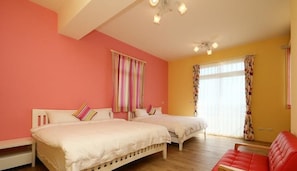 Quadruple Room, Balcony | Desk, blackout drapes, free WiFi, bed sheets - All Around The Seasons B&B (Taitung)