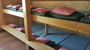 Desk, laptop workspace, free WiFi, bed sheets