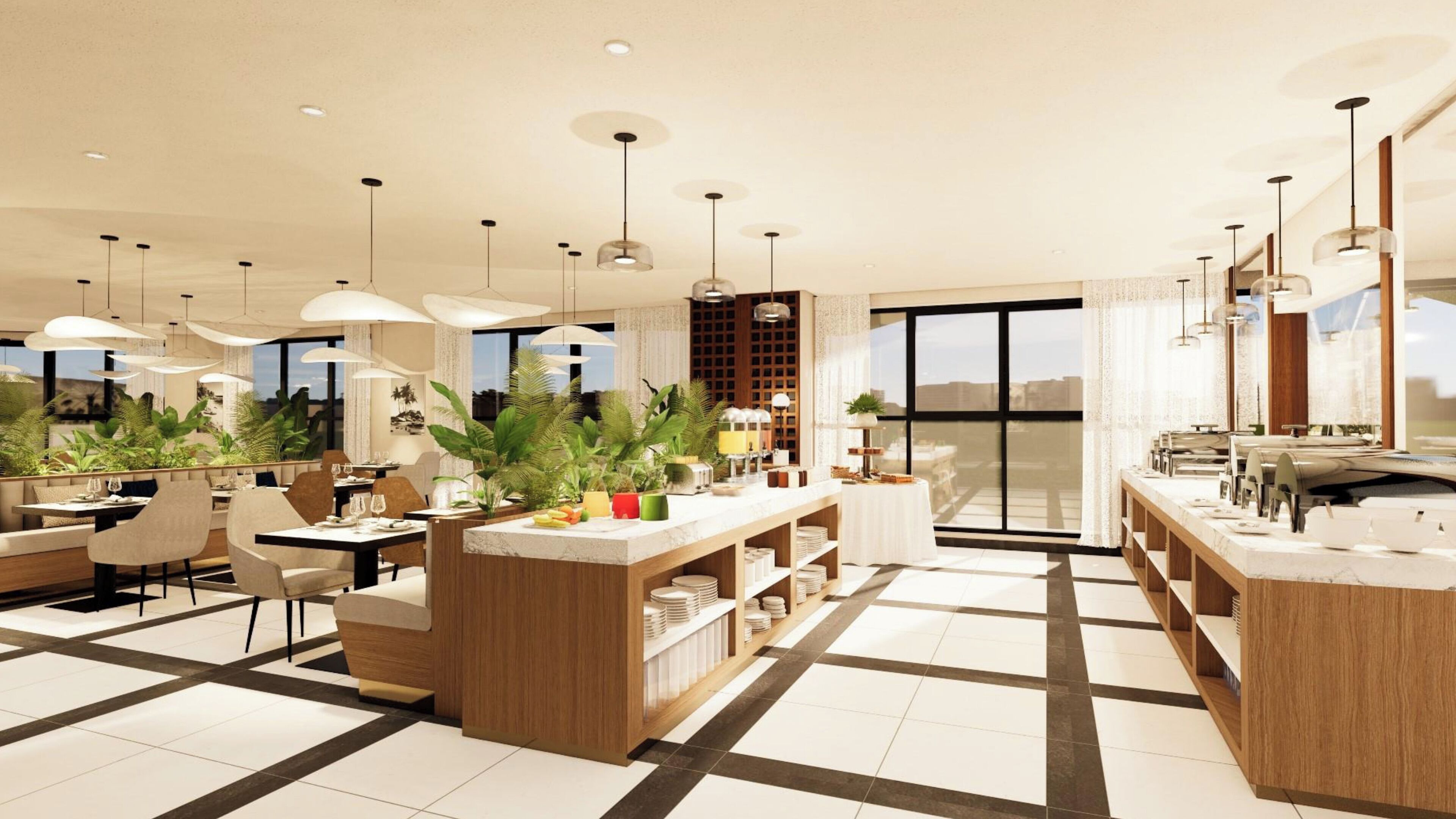 2 restauranter, frokost, lunsj og middag serveres, internasjonale retter