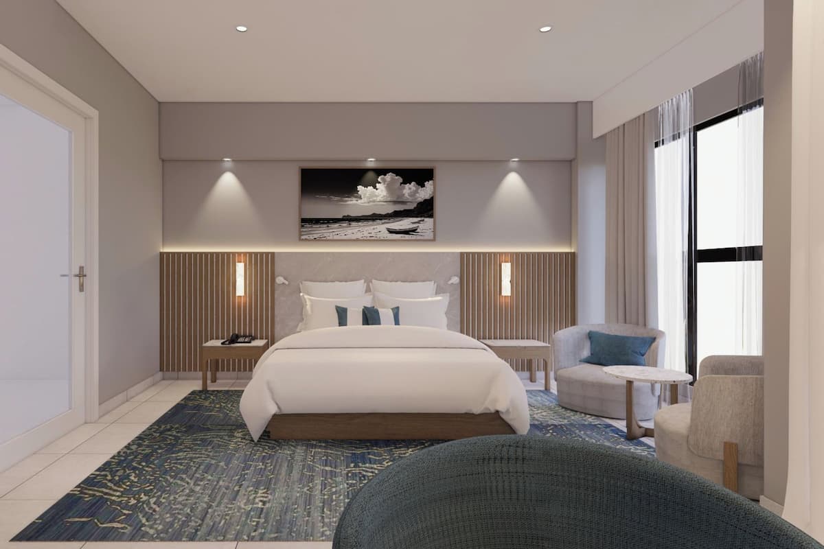 Premium bedding, down duvets, in-room safe, desk