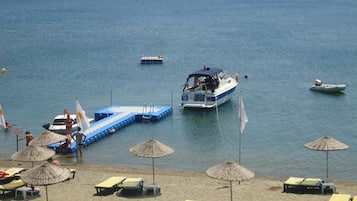 On the beach, free beach shuttle, motor boating